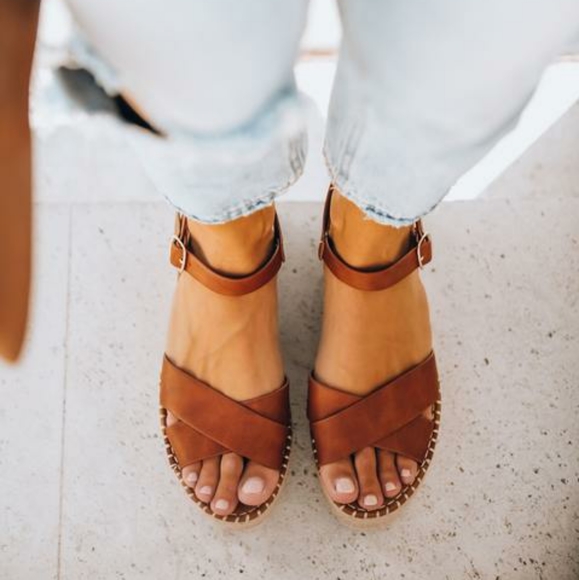 Faux Leather Espadrille Sandals - Picture 2 of 9